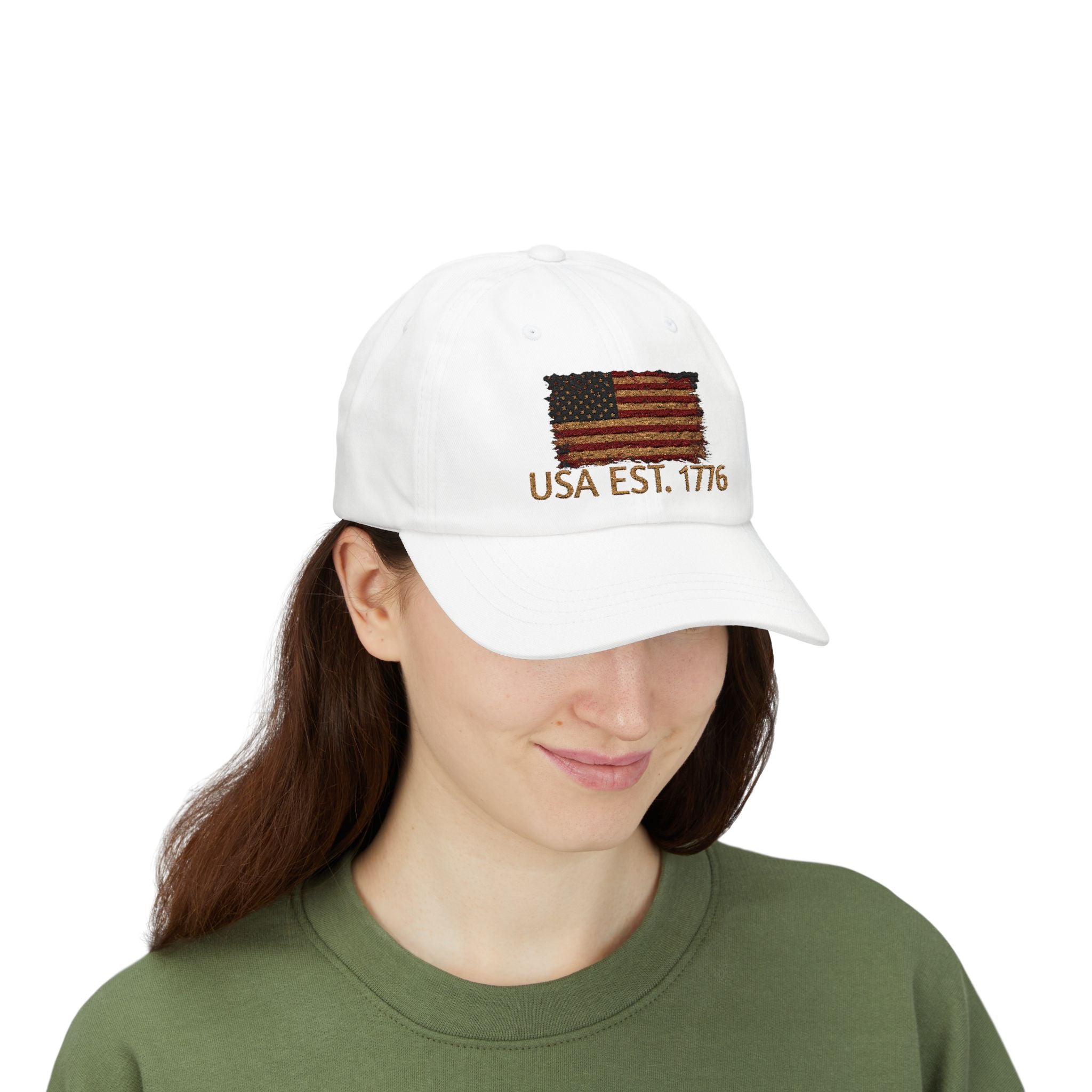 Distressed American Flag Dad Cap — Vintage USA