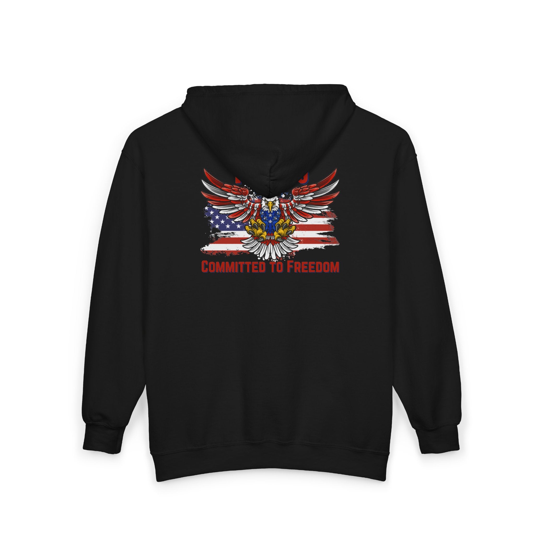 1776% Committed to Freedom Zip Hoodie (Front & Back Print)