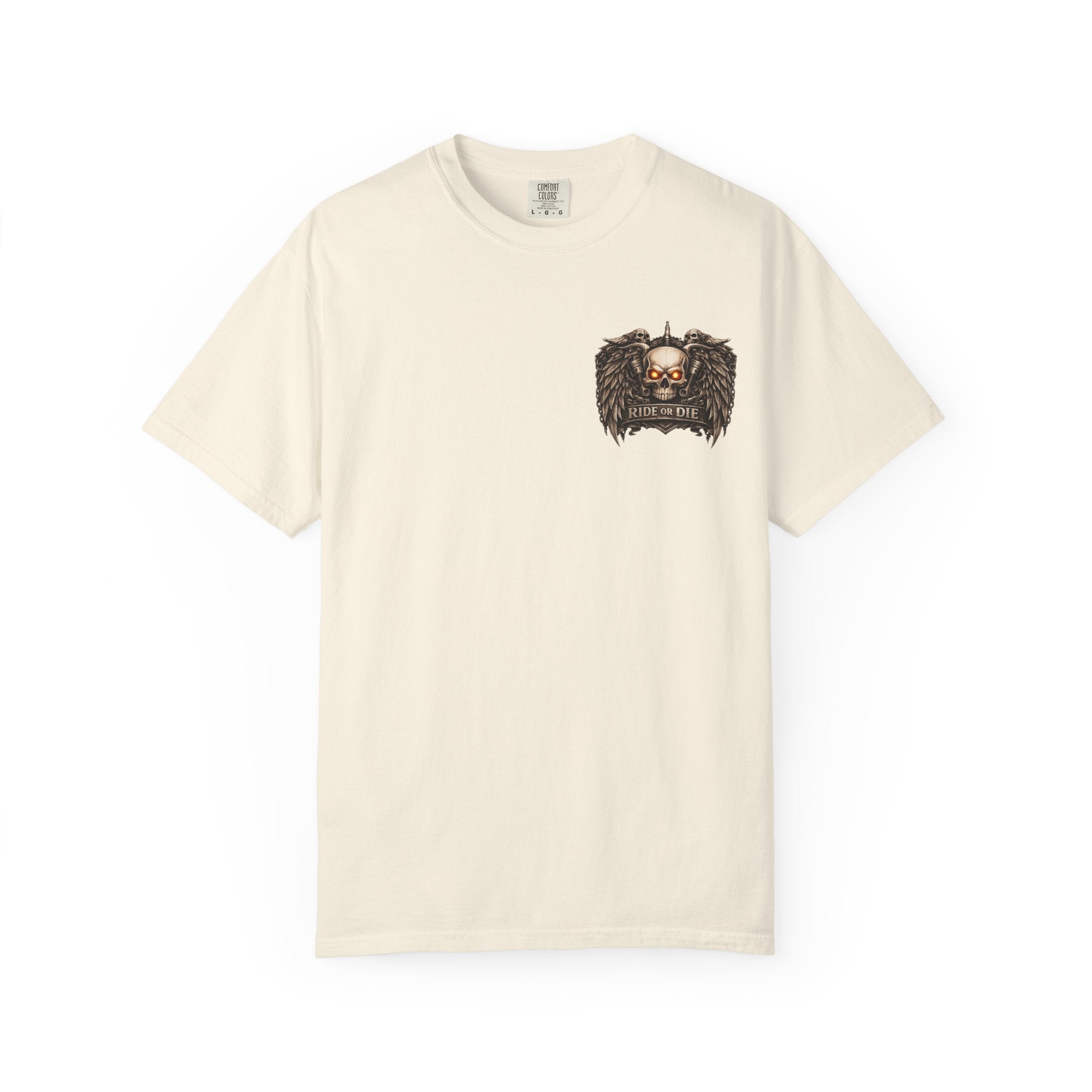 Ride or Die Skull T-Shirt — 250 Years of Freedom Front & Back Design