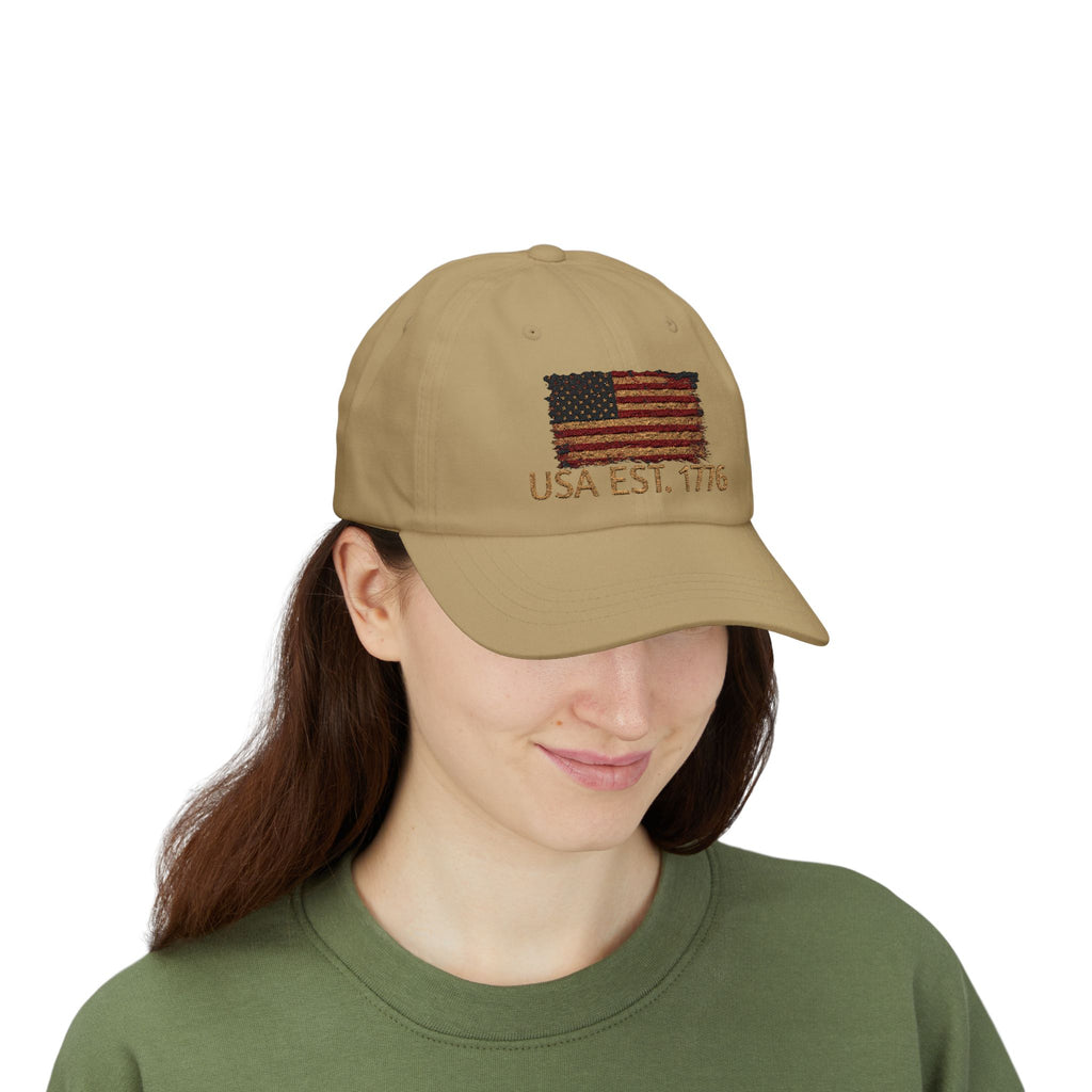 Distressed American Flag Dad Cap — Vintage USA
