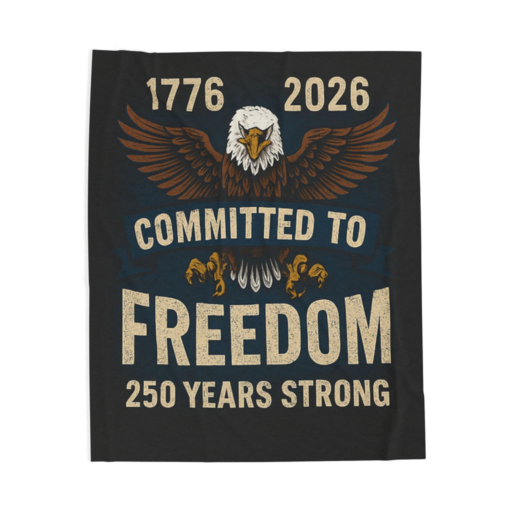 1776-2026 Committed to Freedom Velveteen Plush Blanket
