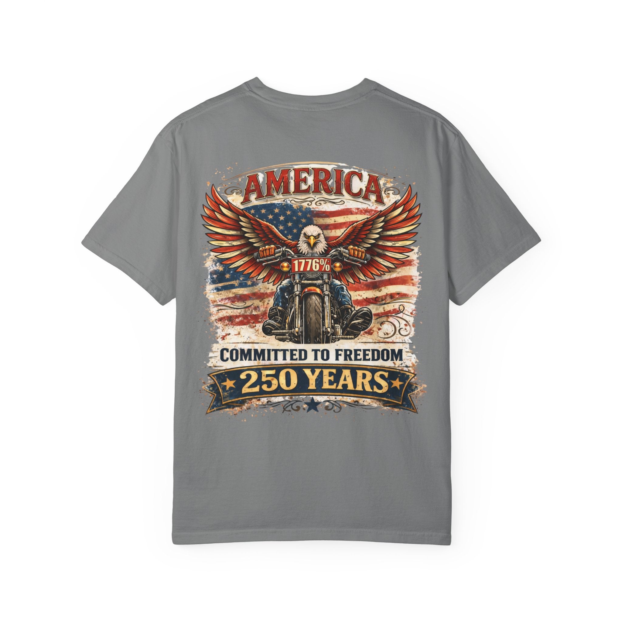 America Motorcycle Unisex Tee Front and Back Design