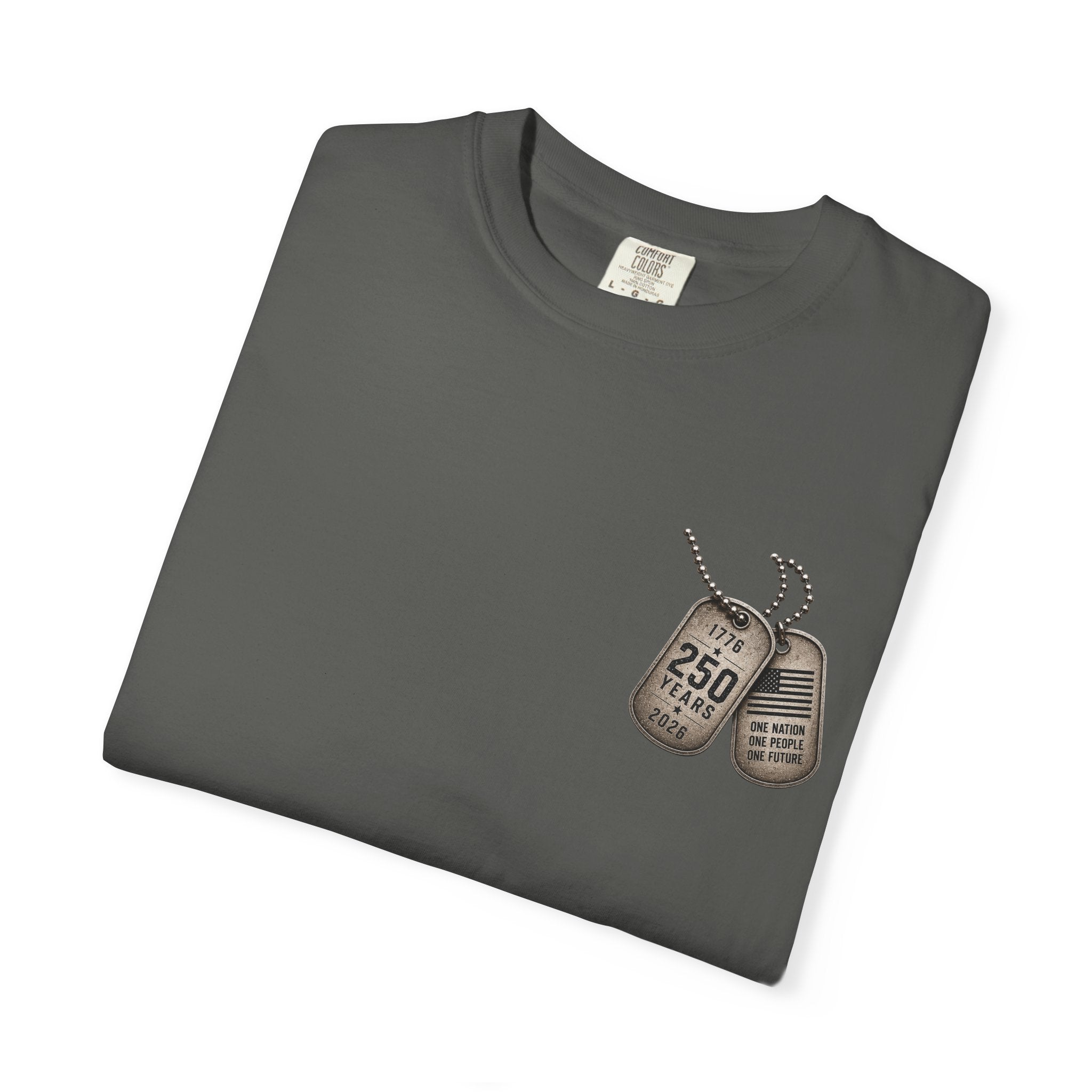 Dog Tags and Skull - 250 Years of Freedom Graphic Tee
