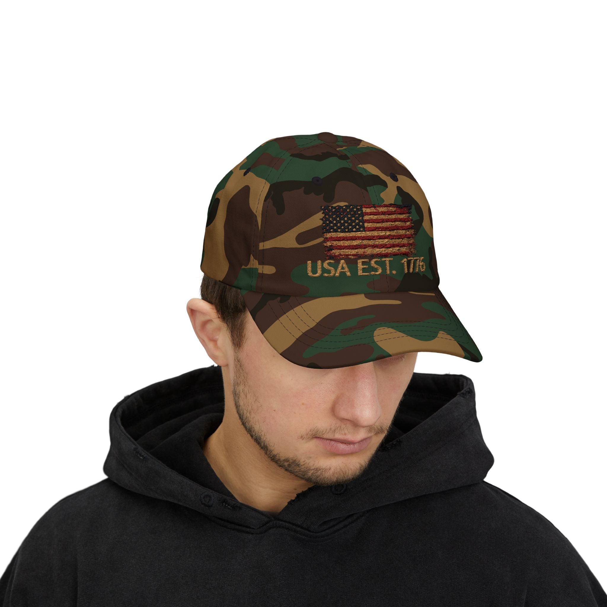 Distressed American Flag Dad Cap — Vintage USA