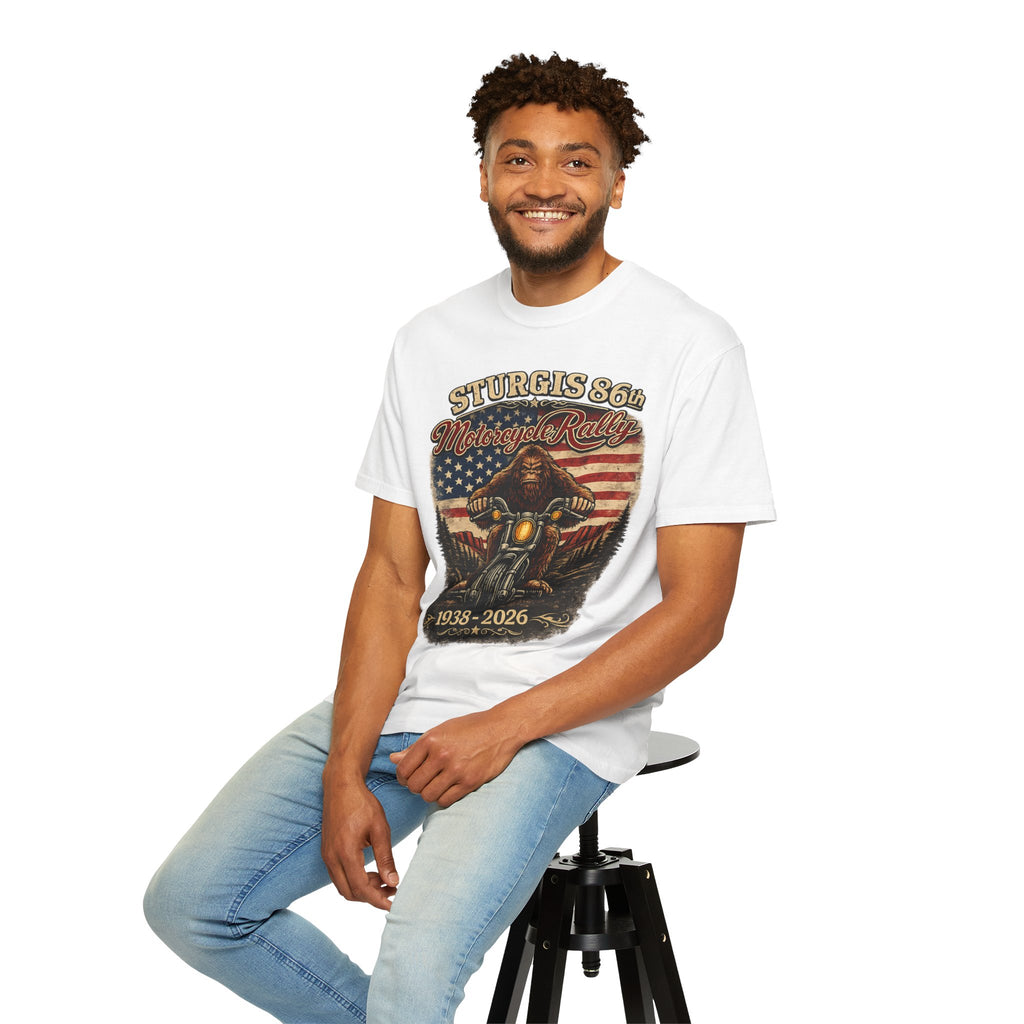 Sturgis 86th Motorcycle Rally T-Shirt — 1938-2026 American Flag Biker Tee