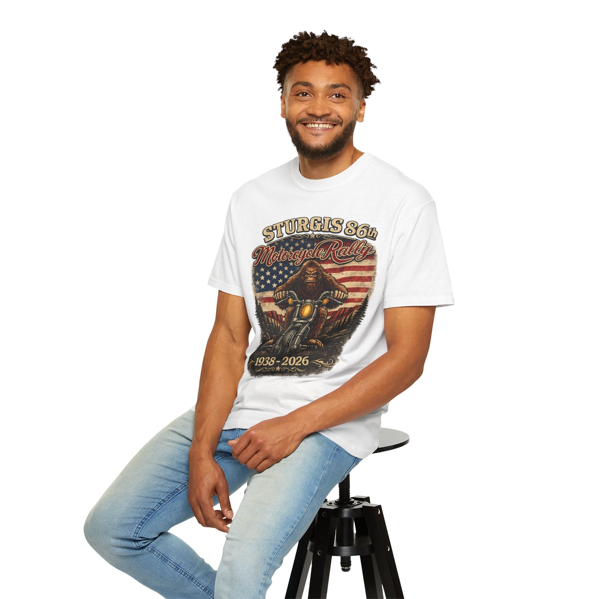 Sturgis 86th Motorcycle Rally T-Shirt — 1938-2026 American Flag Biker Tee