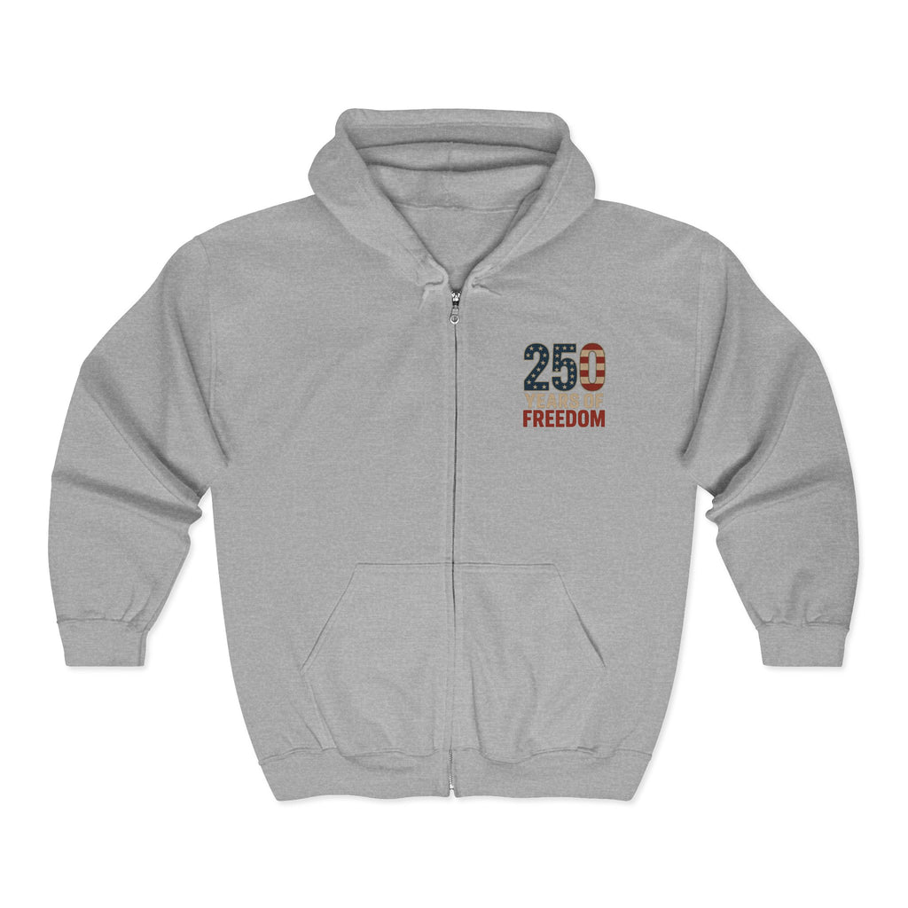 1776% Committed to Freedom Zip Hoodie (Front & Back Print)