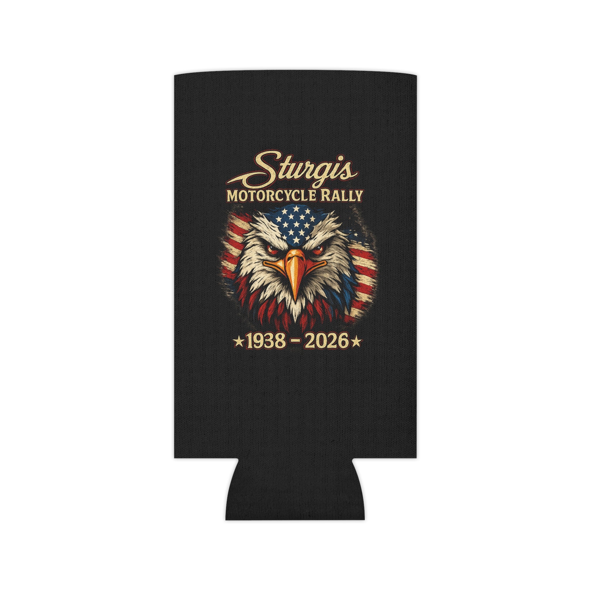 Can Cooler — Sturgis Motorcycle Rally Eagle Flag Design