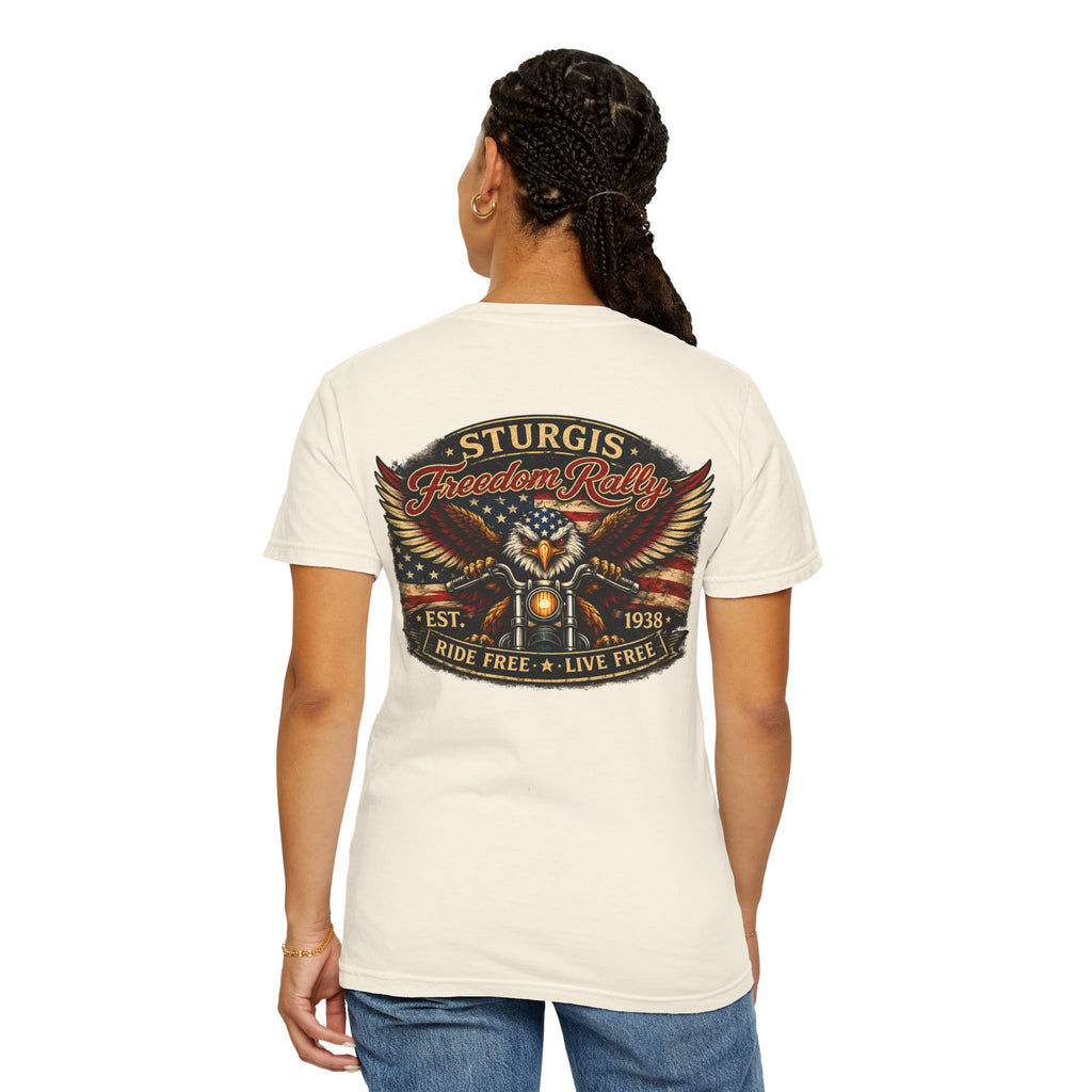 Sturgis Freedom Rally T-Shirt — Eagle Graphic with Rally Dates