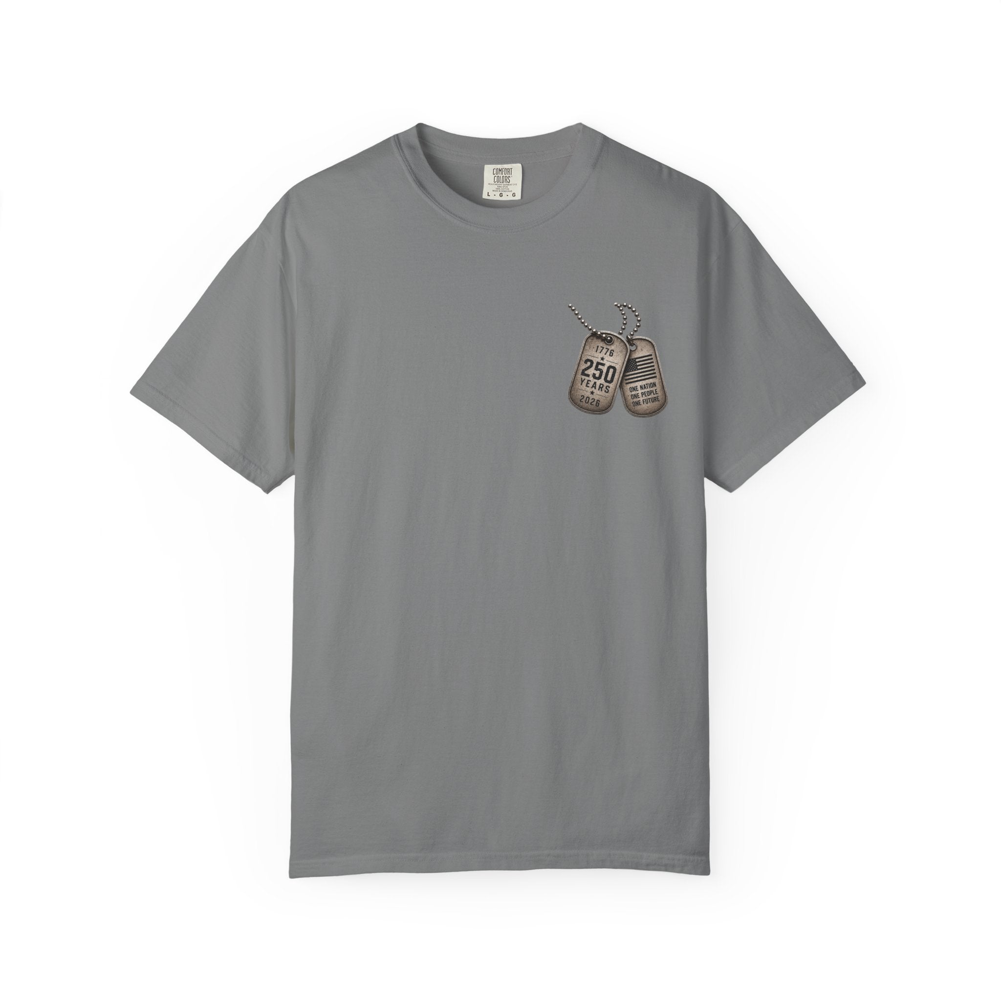Dog Tags and Skull - 250 Years of Freedom Graphic Tee