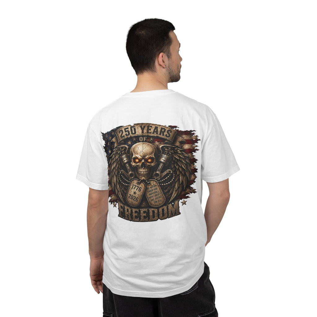 Dog Tags and Skull - 250 Years of Freedom Graphic Tee