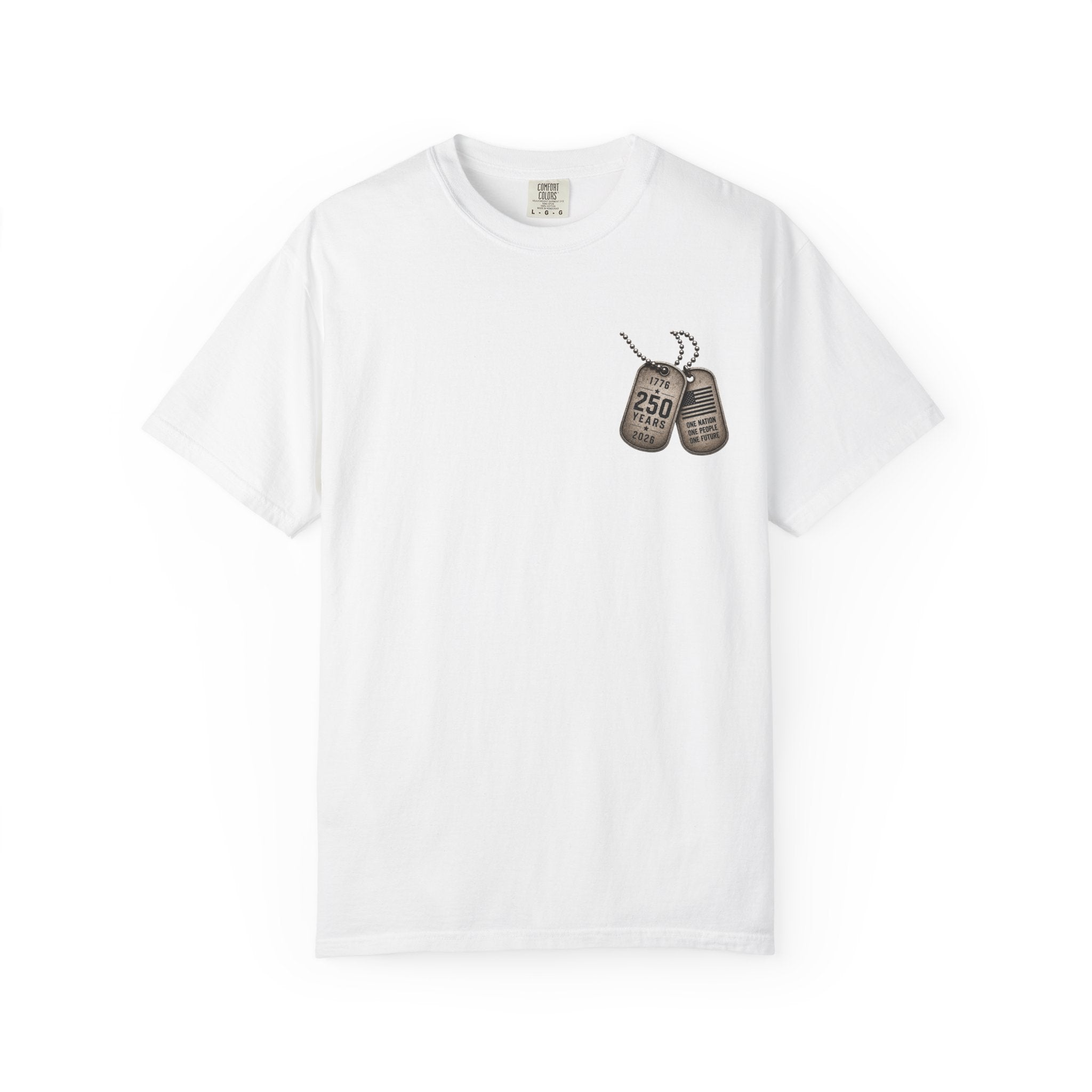 Dog Tags and Skull - 250 Years of Freedom Graphic Tee