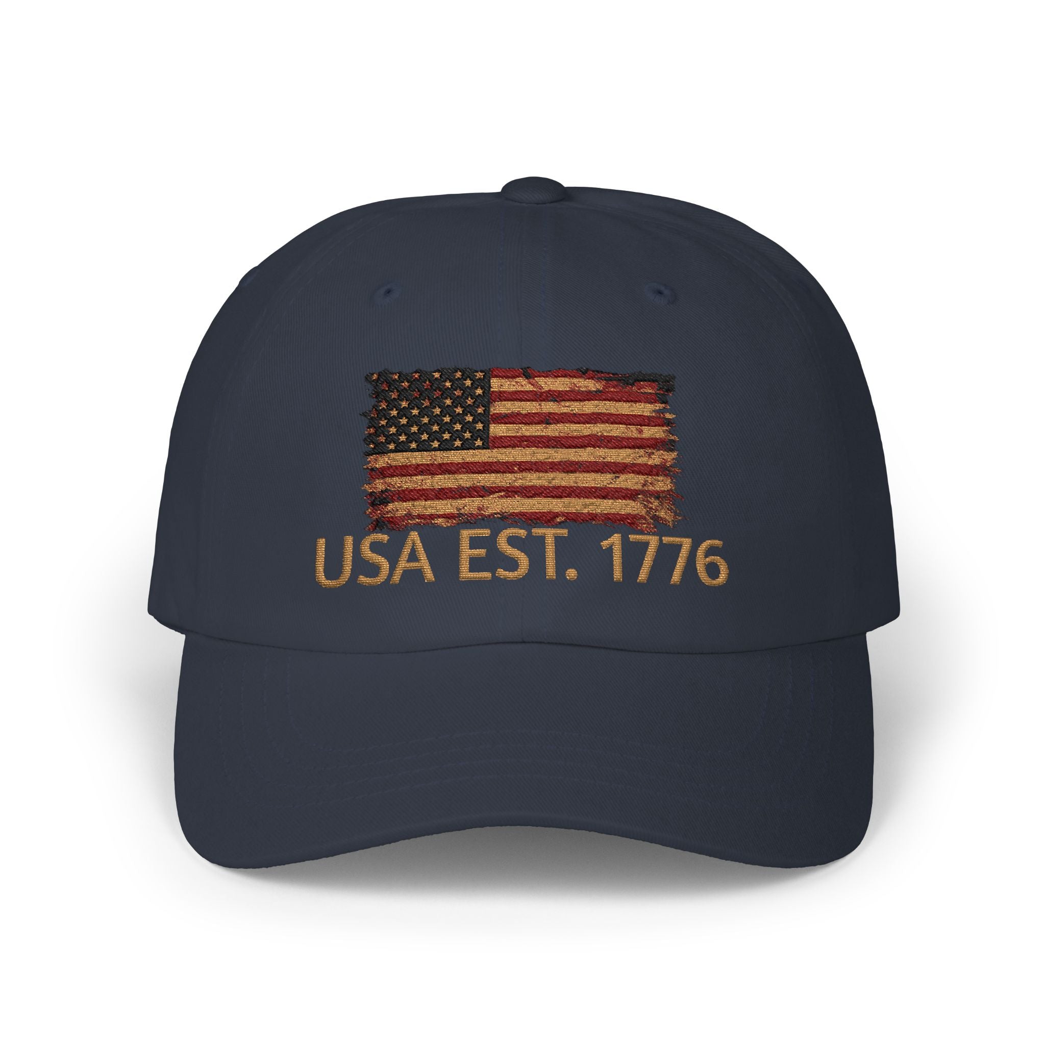 Distressed American Flag Dad Cap — Vintage USA