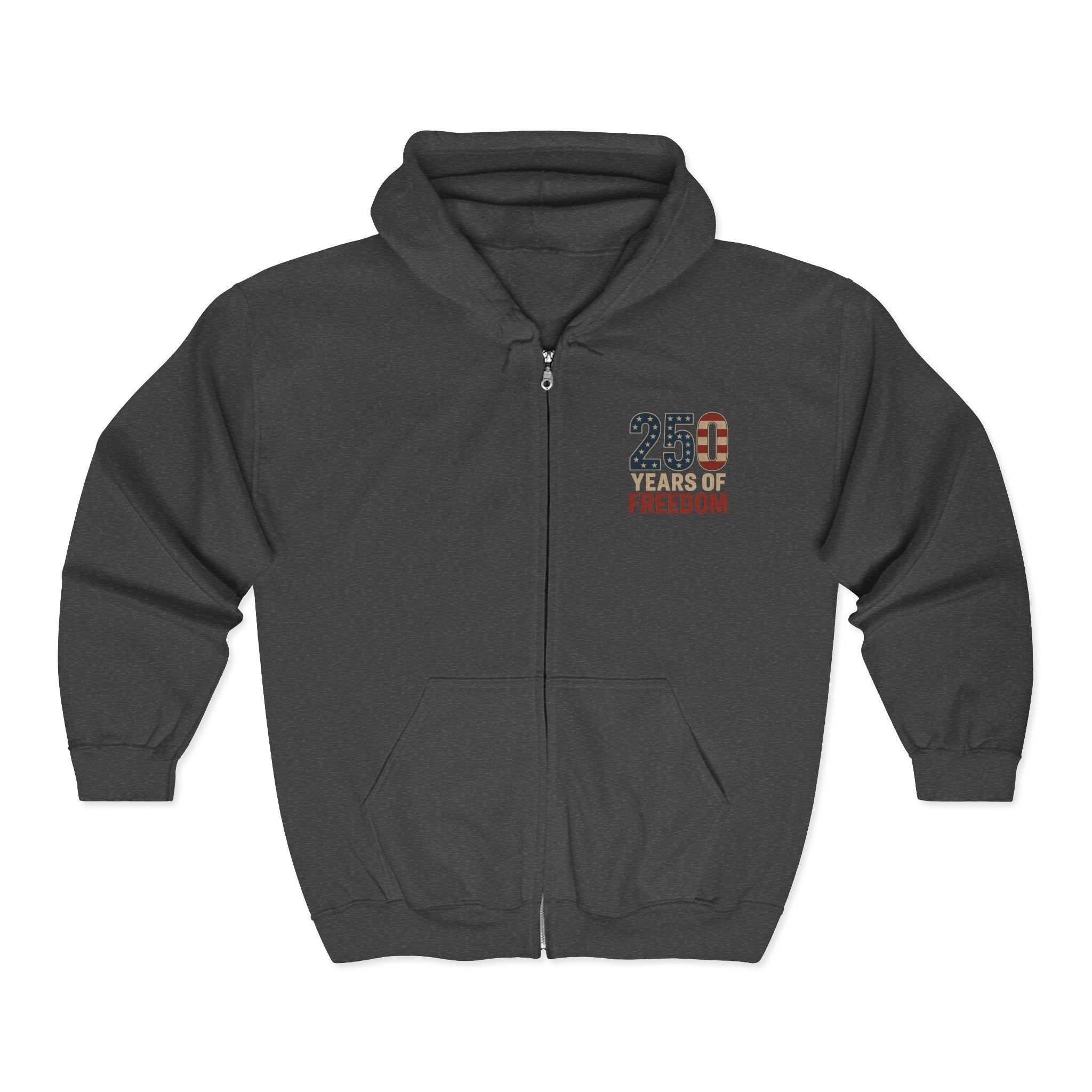 1776% Committed to Freedom Zip Hoodie (Front & Back Print)
