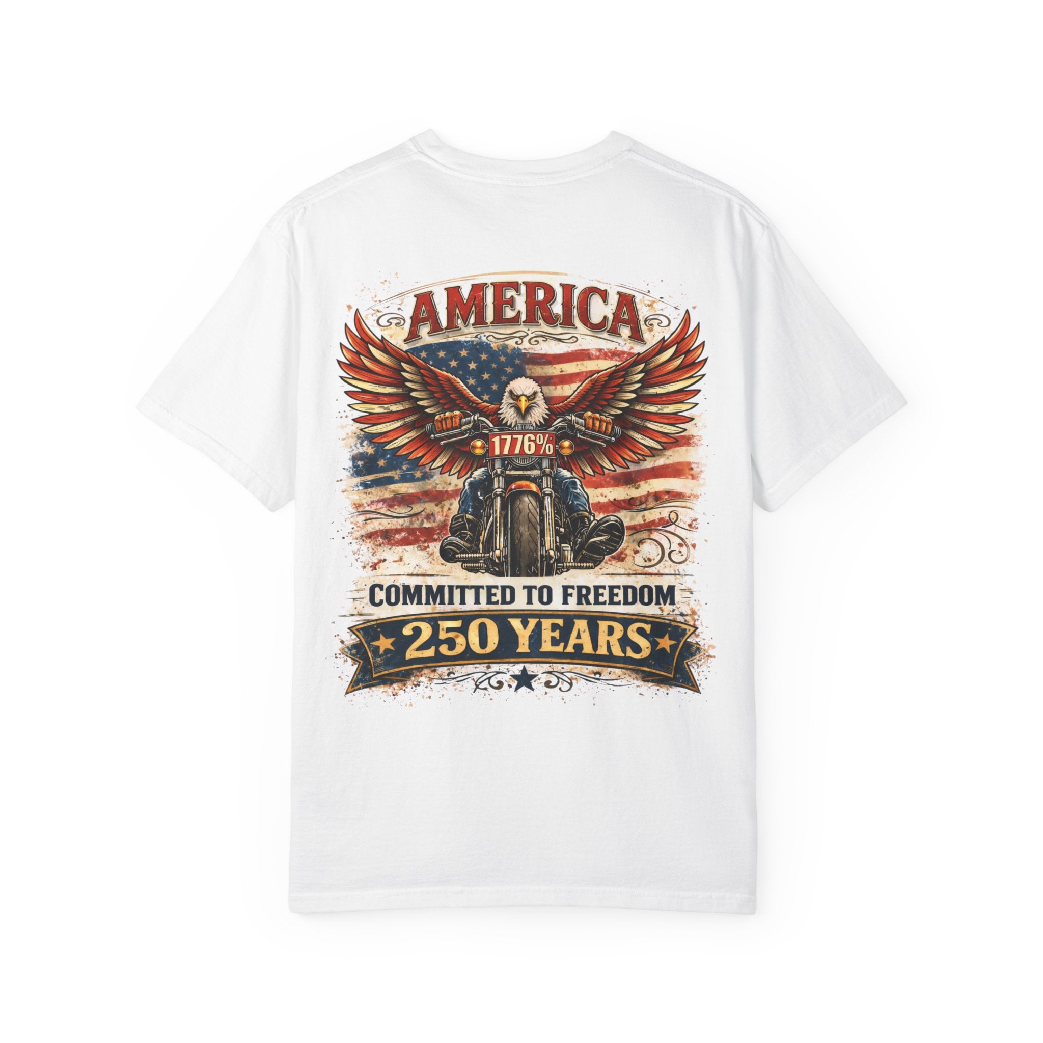 America Motorcycle Unisex Tee Front and Back Design