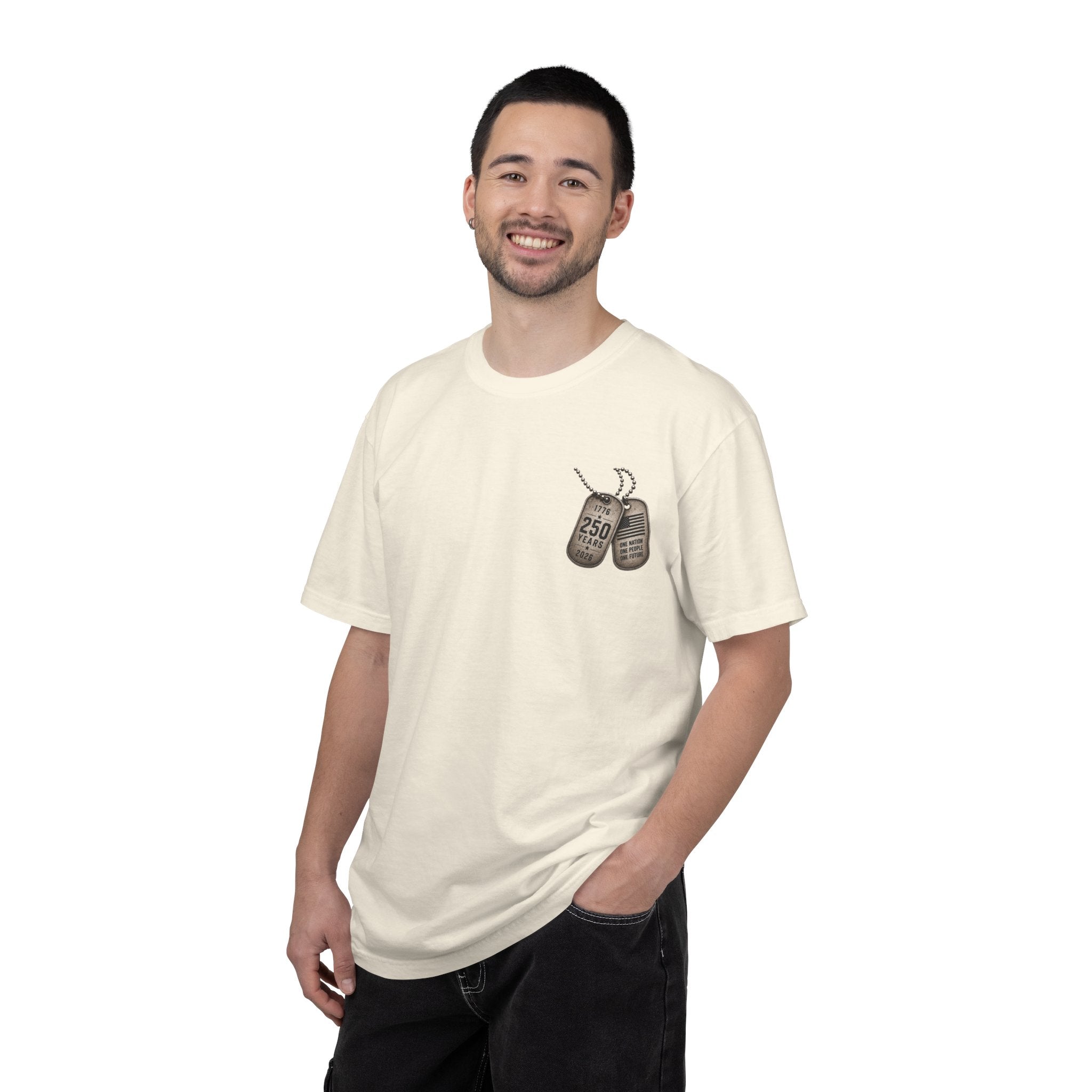Dog Tags and Skull - 250 Years of Freedom Graphic Tee