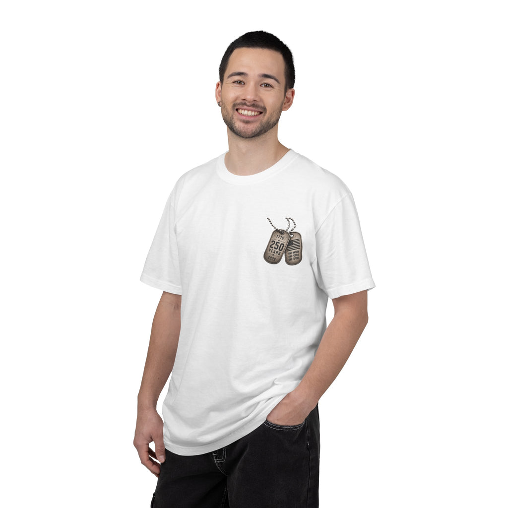 Dog Tags and Skull - 250 Years of Freedom Graphic Tee