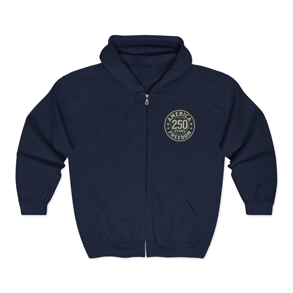 1776% Committed to Freedom - 250 Years Zip Hoodie (Front & Back Print)