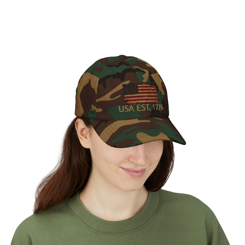 Distressed American Flag Dad Cap — Vintage USA
