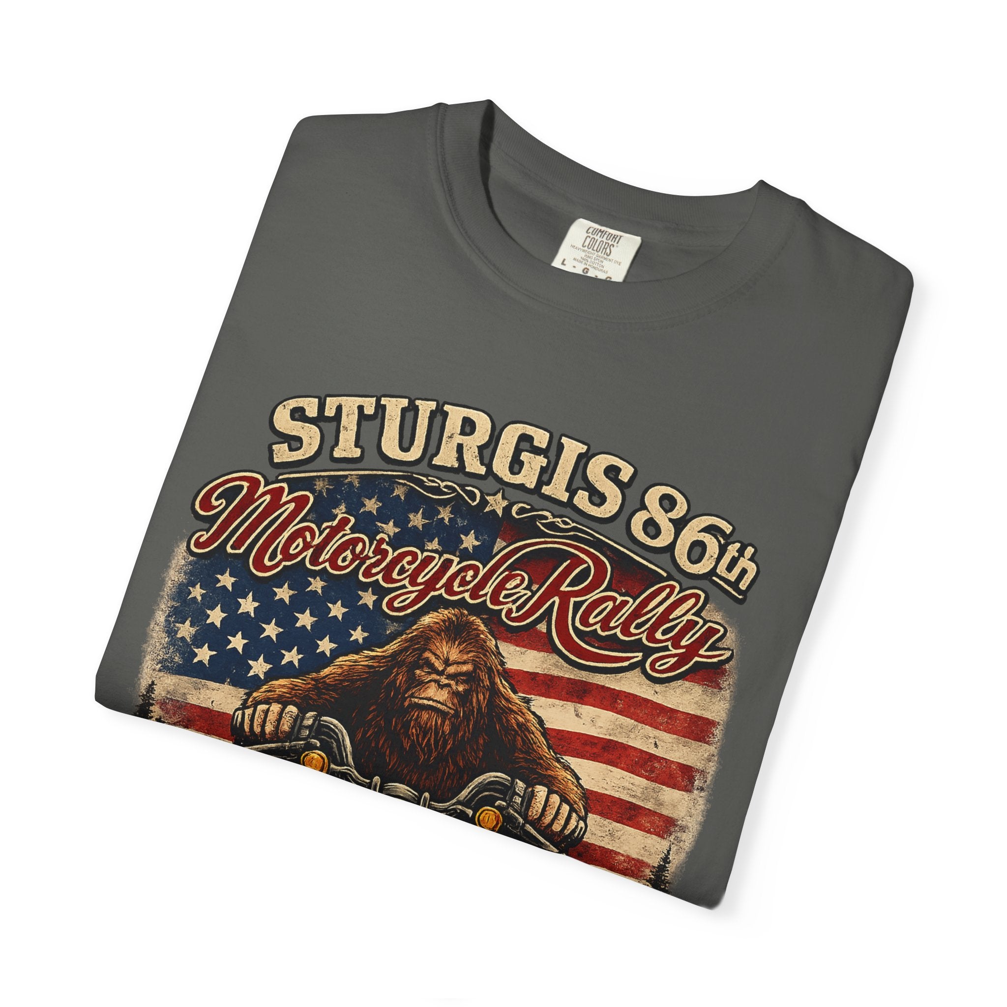 Sturgis 86th Motorcycle Rally T-Shirt — 1938-2026 American Flag Biker Tee