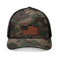 Camouflage Trucker Hat — Embroidered Distressed American Flag