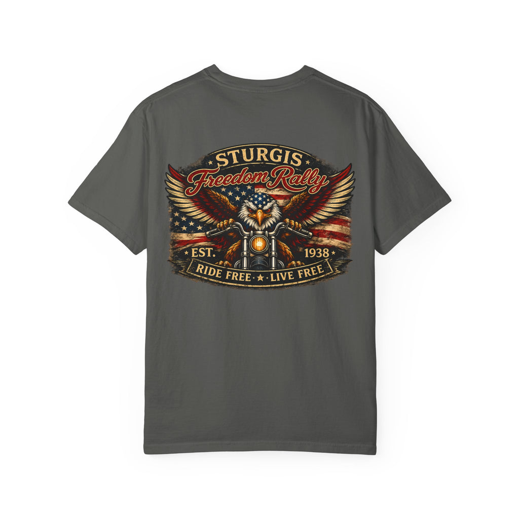 Sturgis Freedom Rally T-Shirt — Eagle Graphic with Rally Dates