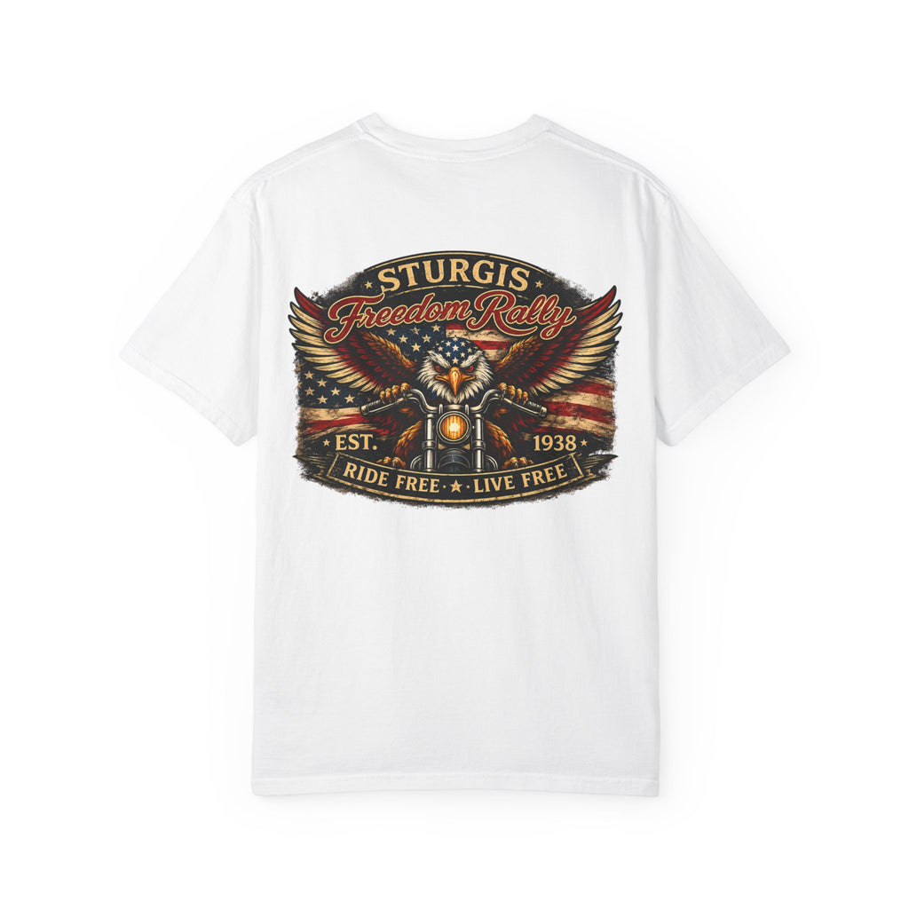 Sturgis Freedom Rally T-Shirt — Eagle Graphic with Rally Dates